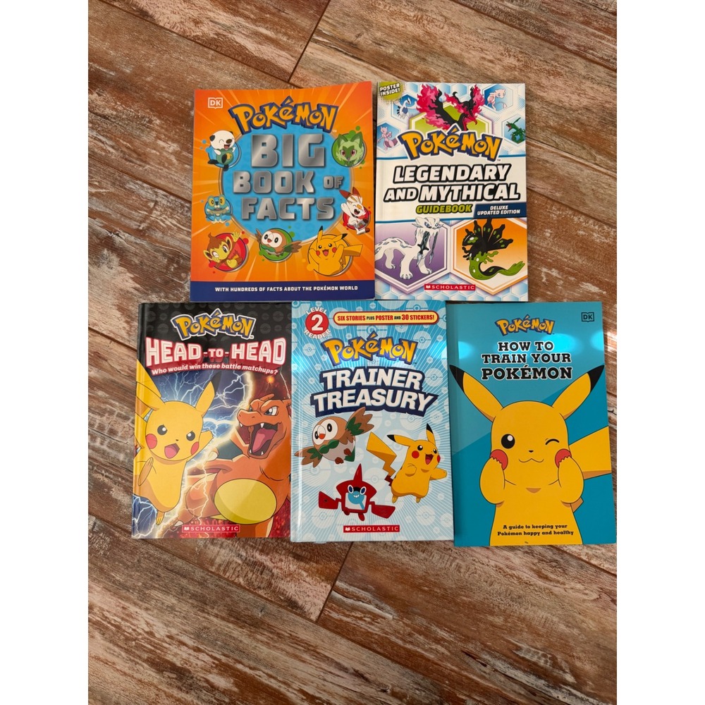 Pokemon Book Lot of 5 Legendary Mythical Guidebook Trainer Treasury Facts DK
